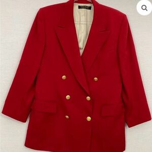 100% Merino Wool Brooks Brothers Red Double-Breasted Blazer size 10